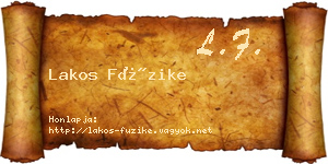 Lakos Füzike névjegykártya